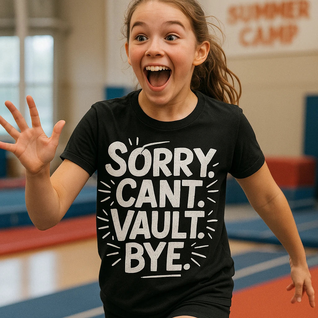 "Sorry. Cant. Vault. Bye." gymnastics graphic tees - product photo 8