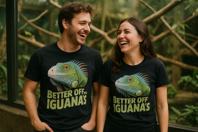 Person wearing the black iguana t shirt graphic tee - 