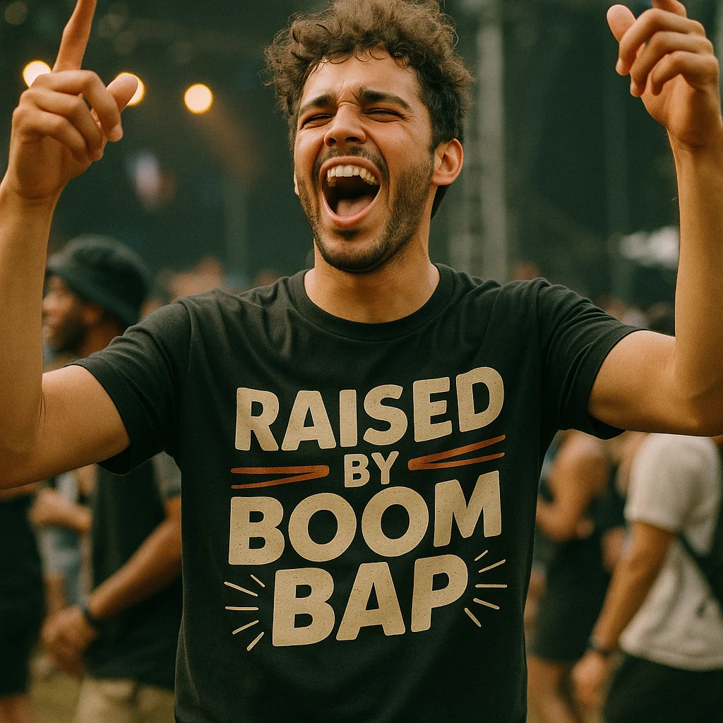 "Raised By Boom Bap" hip hop tshirt - product photo 8