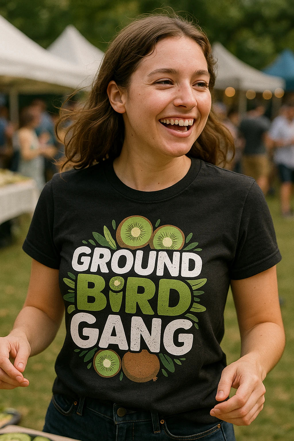 "Ground Bird Gang" black kiwis t shirt - a birthday gift for kiwis lover