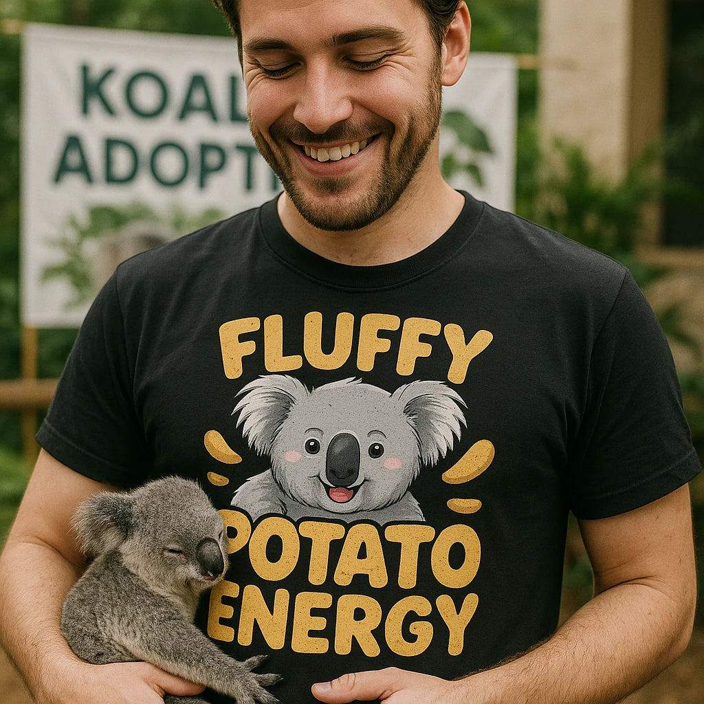 "Fluffy Potato Energy" koala tees - product photo 8