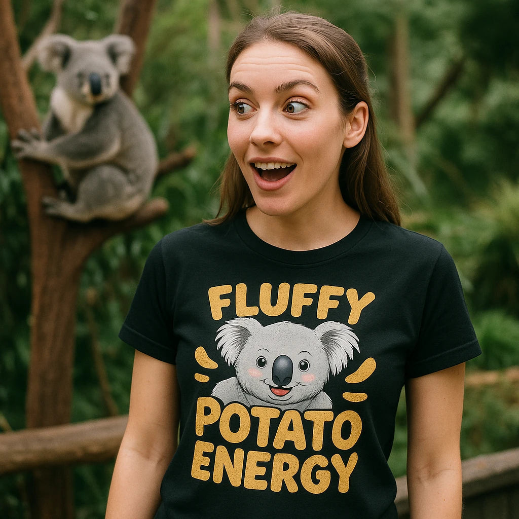 "Fluffy Potato Energy" koala tees - product photo 9