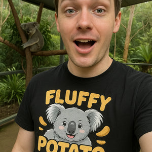 "Fluffy Potato Energy" koala tees - product photo 7
