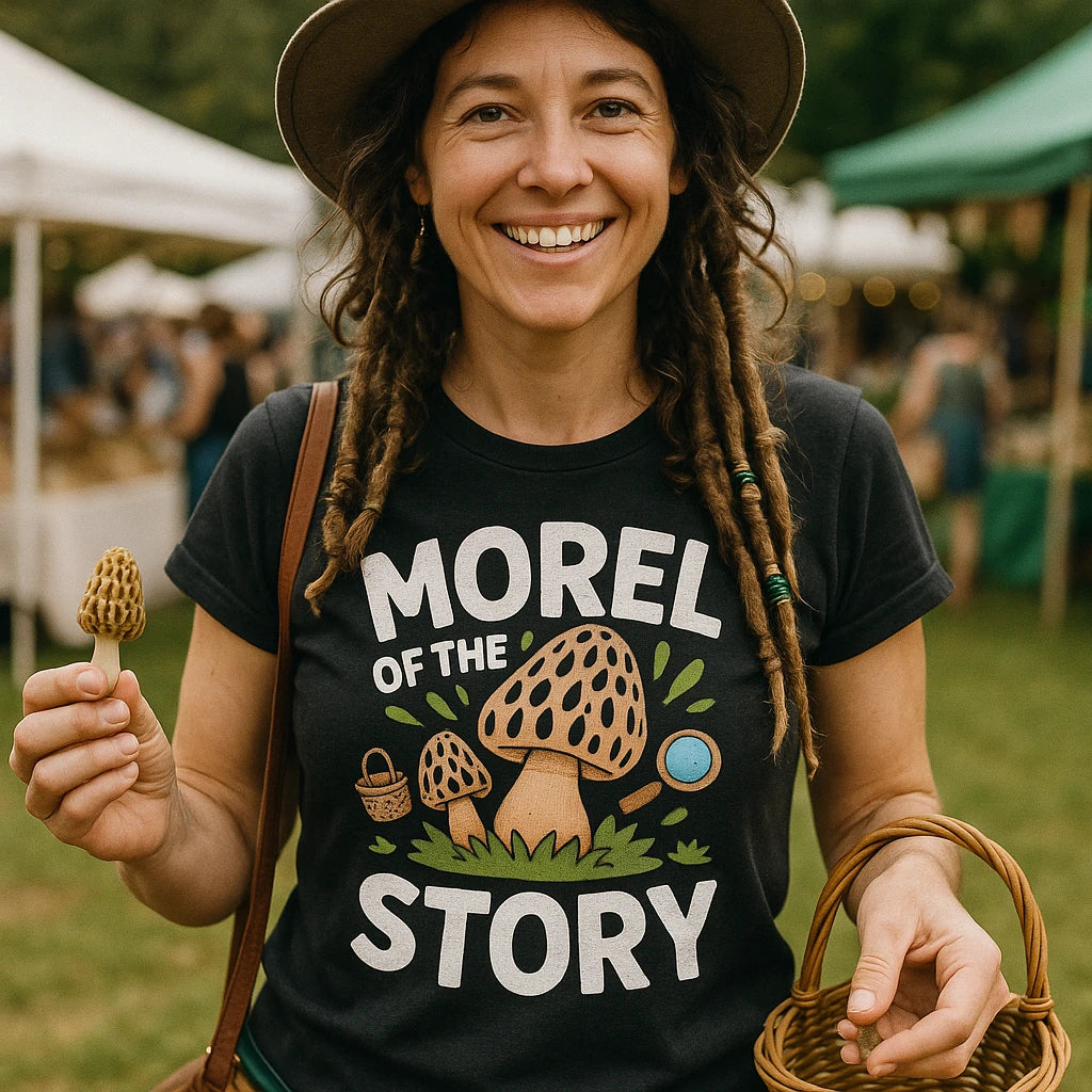 "Morel of the Story" foraging t shirt - product photo 8