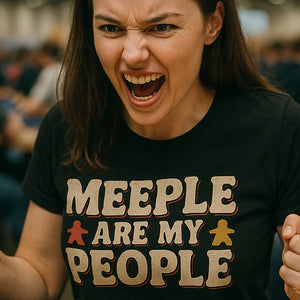 "Meeple Are My People" black board game tshirts - also one of the gifts for people who like board games