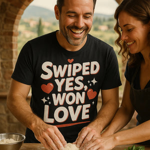 "Swiped Yes, Won Love" relationships shirts - product photo 8