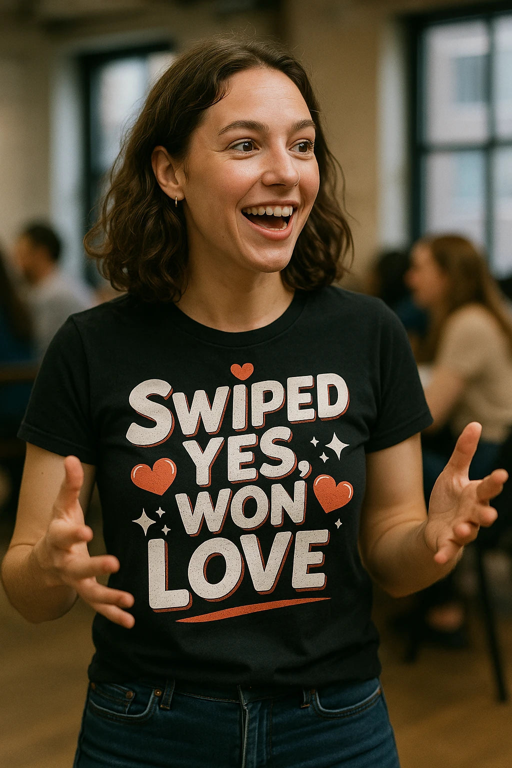 "Swiped Yes, Won Love" black relationships shirts - a birthday gift for relationships lover