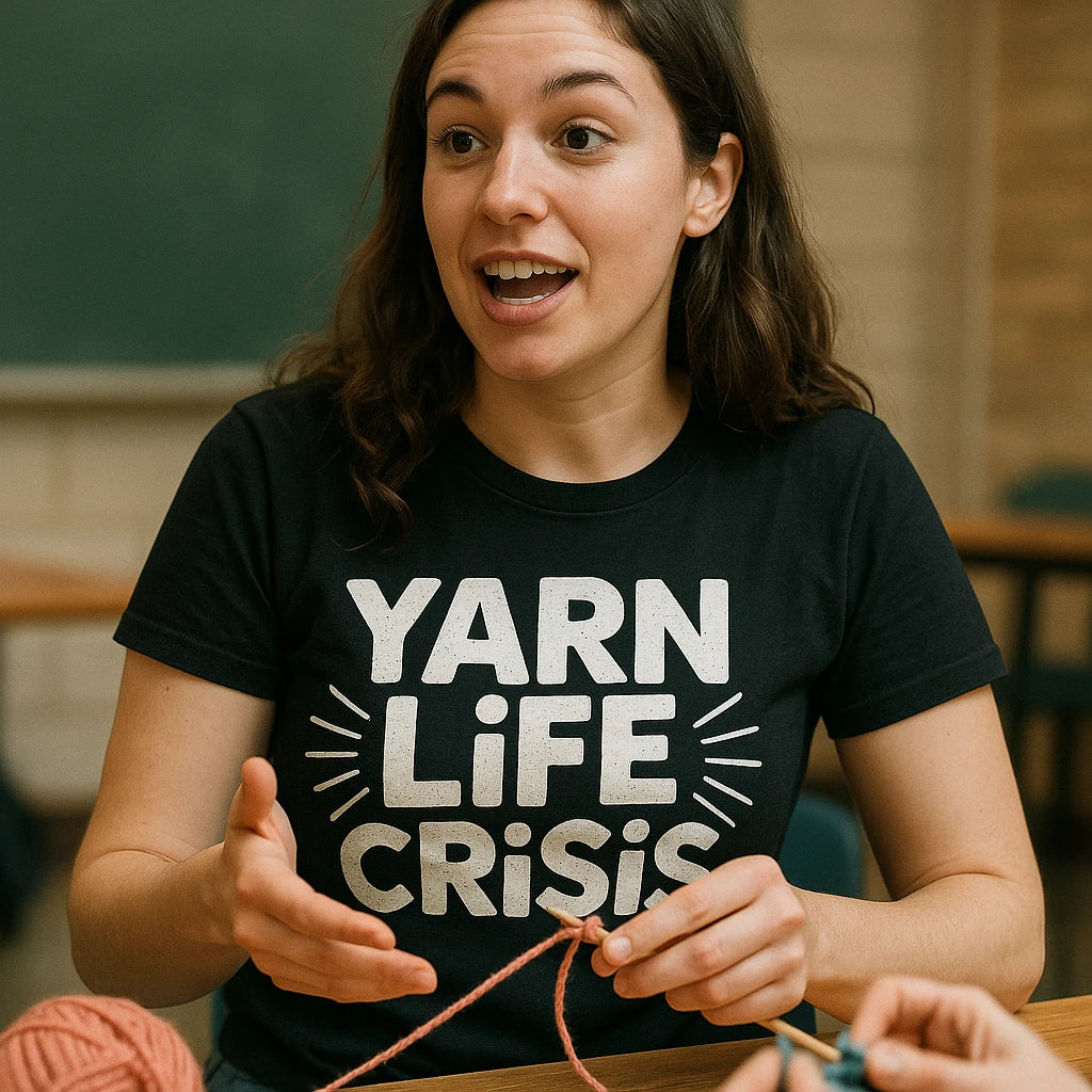 "Yarn Life Crisis" mens knitted t shirt - product photo 8