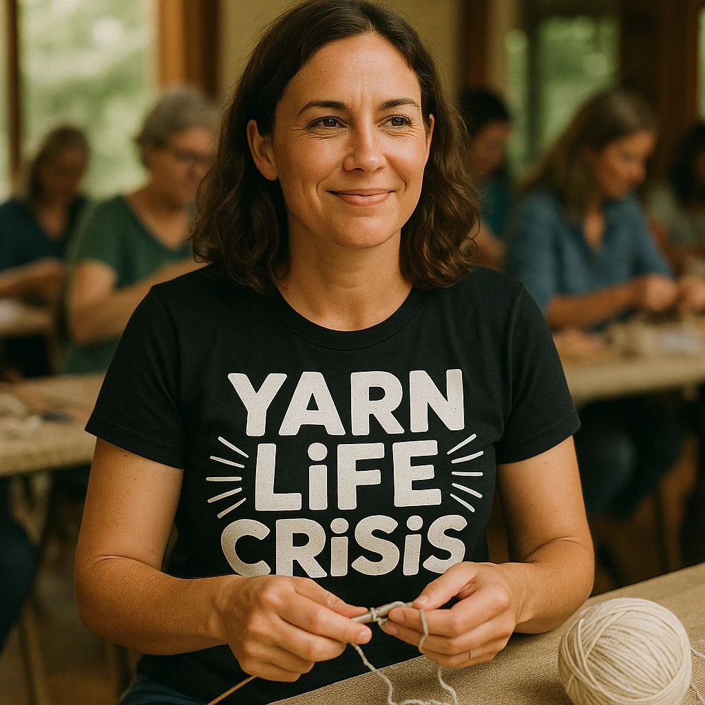 "Yarn Life Crisis" mens knitted t shirt - product photo 9