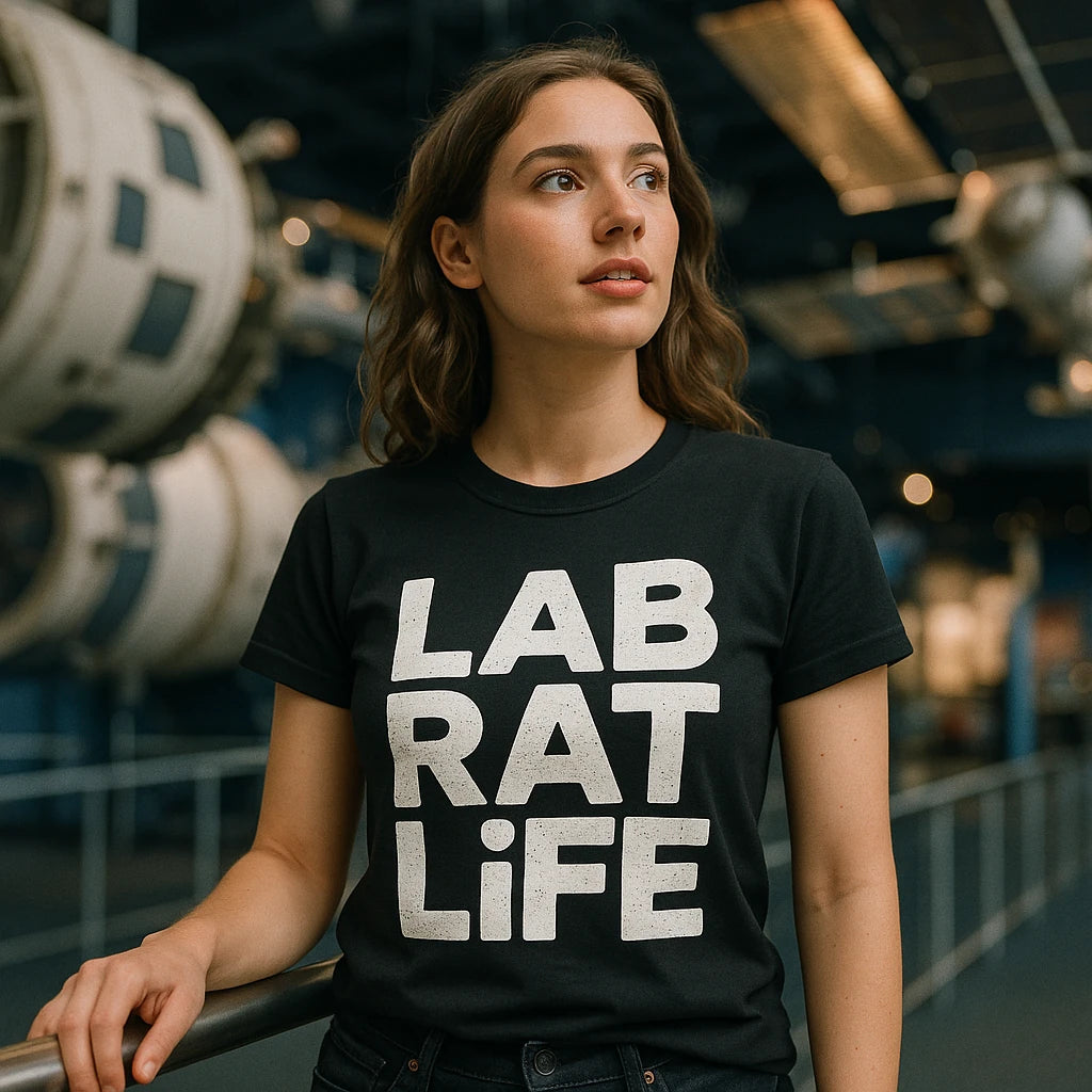 "Lab Rat Life" space station t shirt - product photo 9