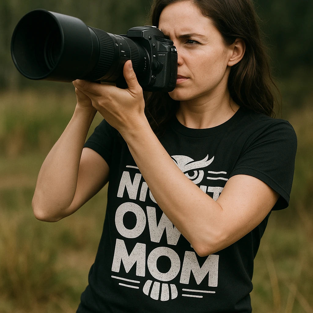 "Night Owl Mom" owl t shirt - product photo 8