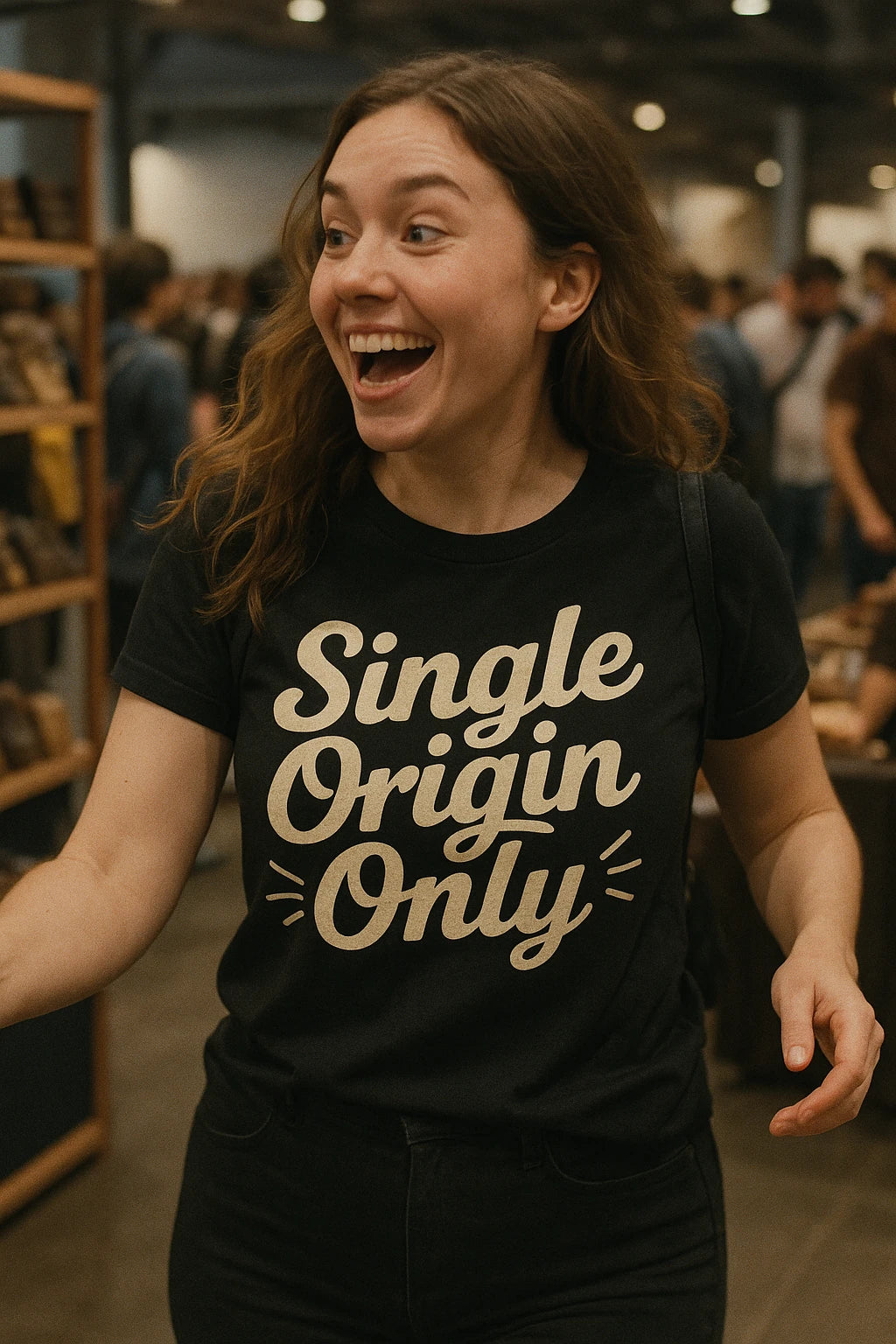 "Single Origin Only" black chocolate brown t shirt - also one of the presents for chocolate lovers