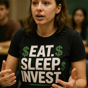 "Eat. Sleep. Invest." black financial advisor shirts - a christmas gift for financial advisor