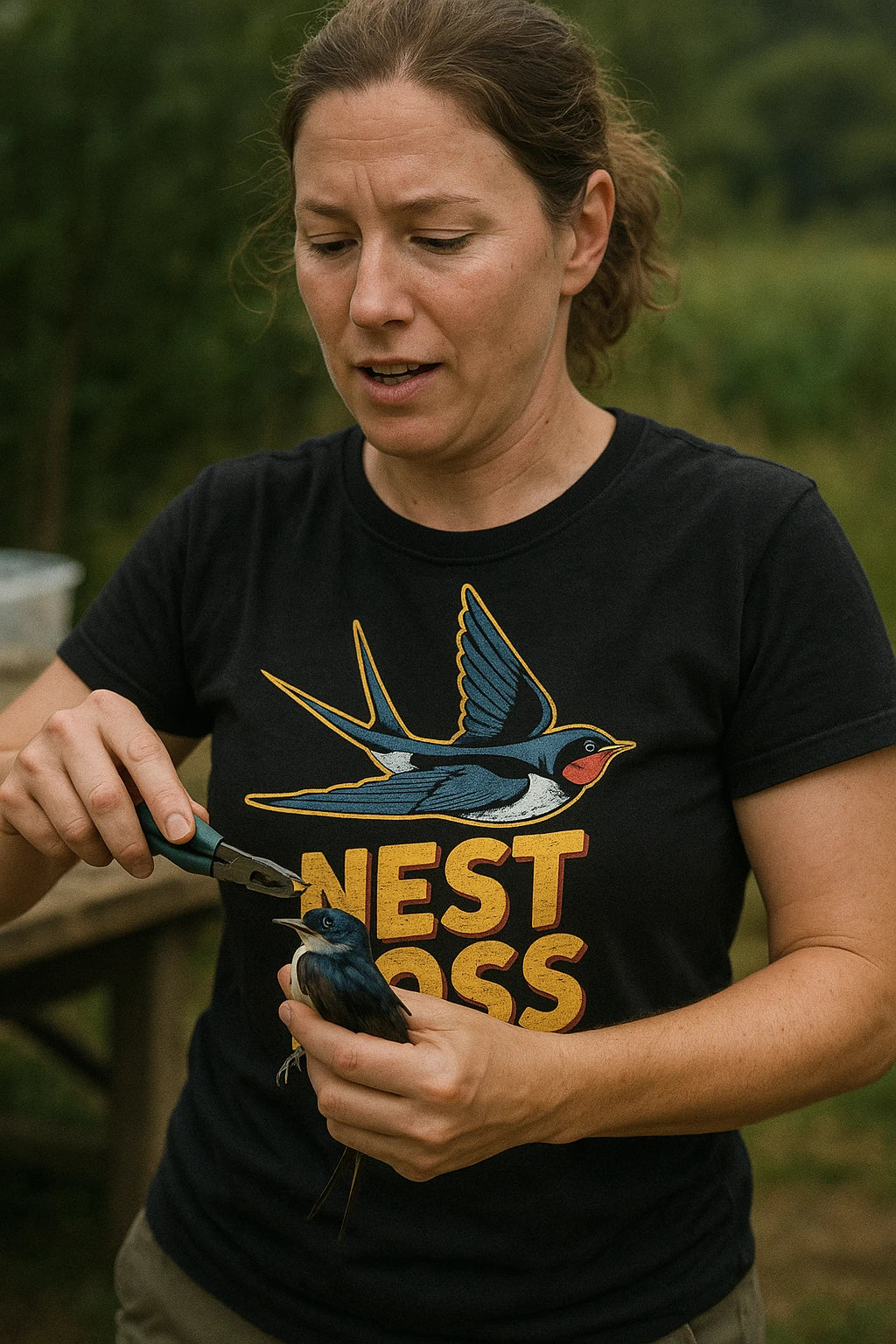 "Nest Boss" black swallow t shirt - a birthday gift for swallow lover