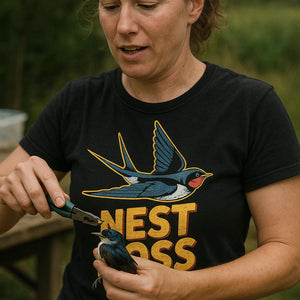 "Nest Boss" black swallow t shirt - a birthday gift for swallow lover