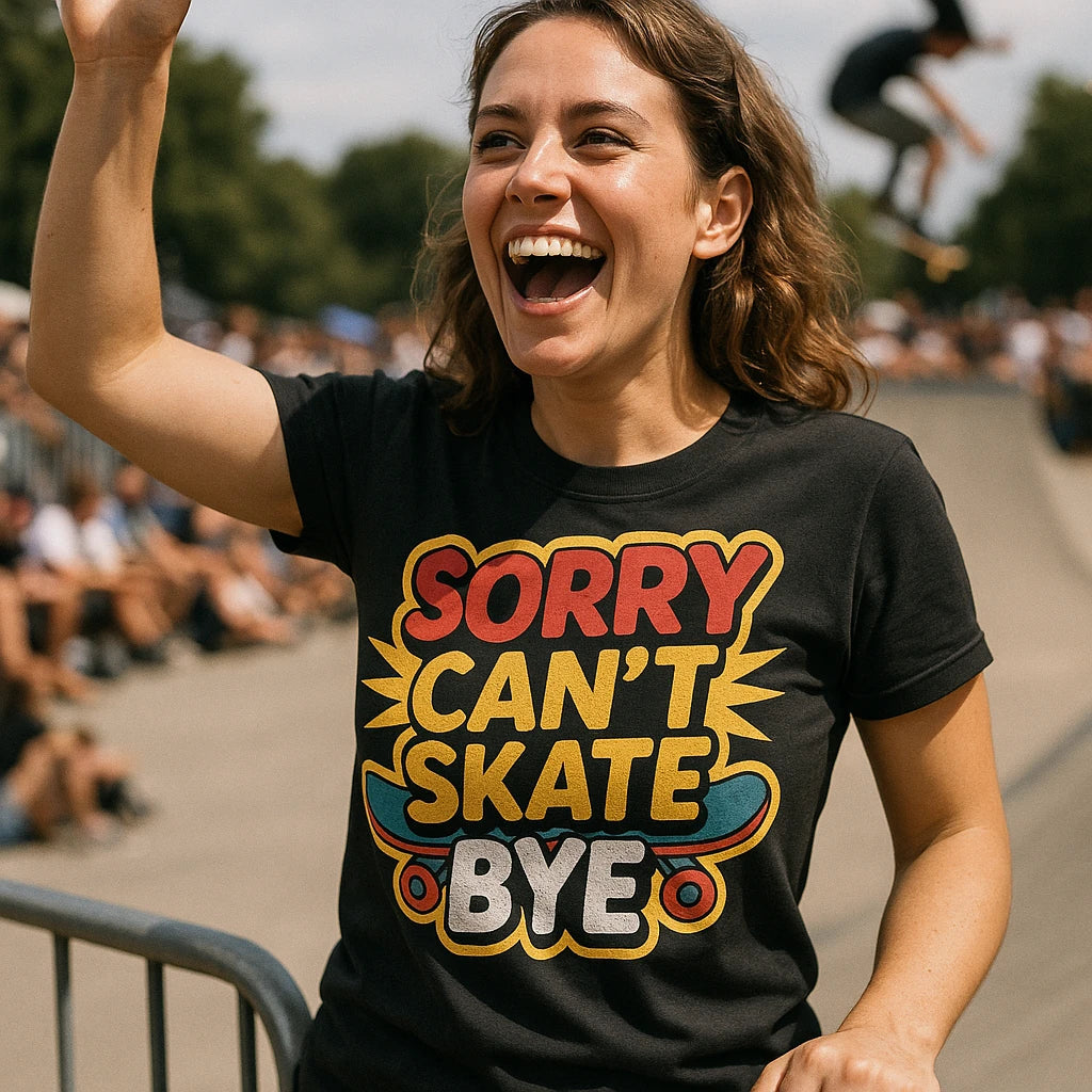 "Sorry Can'T Skate Bye" skateboard tees - product photo 8