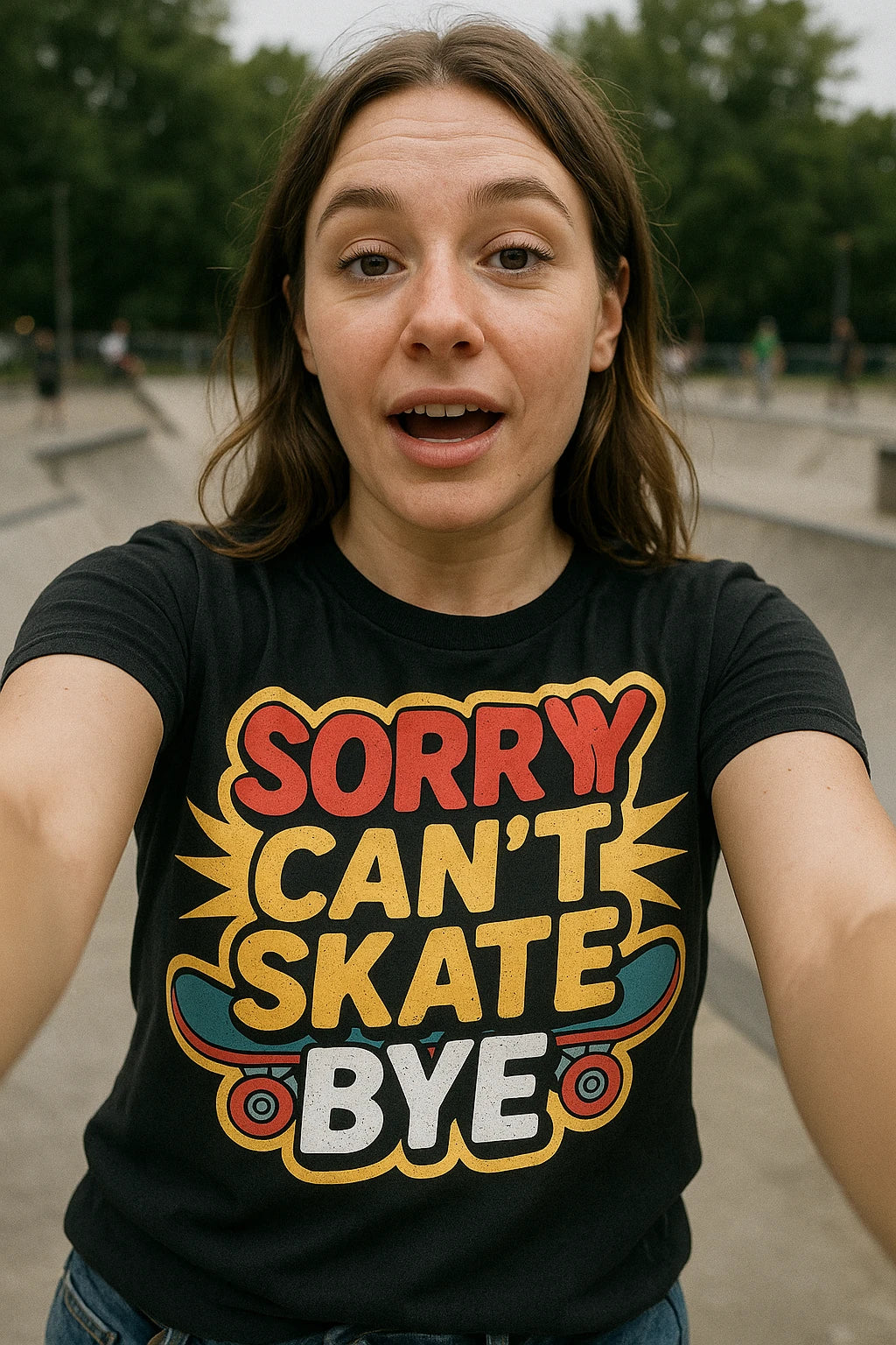 "Sorry Can'T Skate Bye" skateboard tees - product photo 7