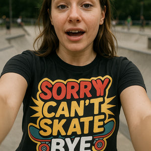"Sorry Can'T Skate Bye" skateboard tees - product photo 7