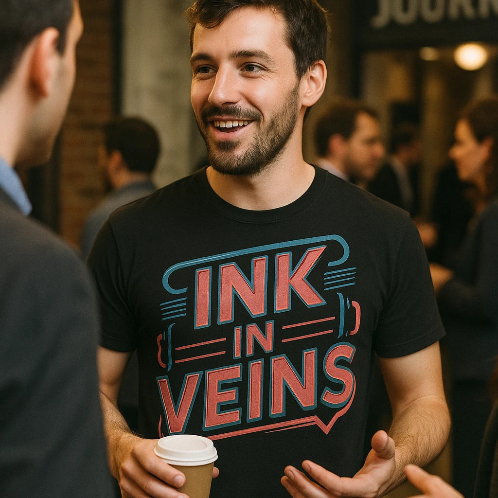 "Ink in Veins" journalist t shirt - product photo 8
