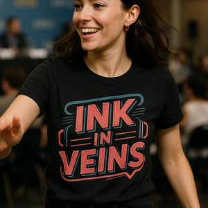 "Ink in Veins" black journalist t shirt - a birthday gift for journalist lover