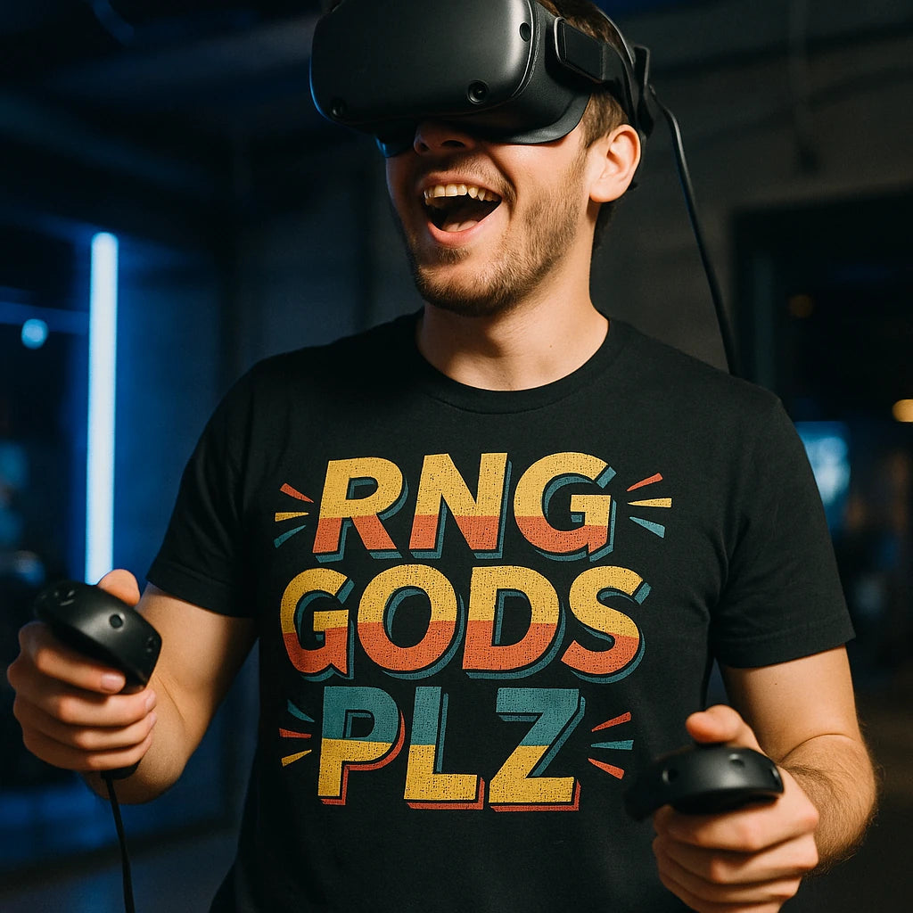 "Rng Gods Plz" video game tees - product photo 8
