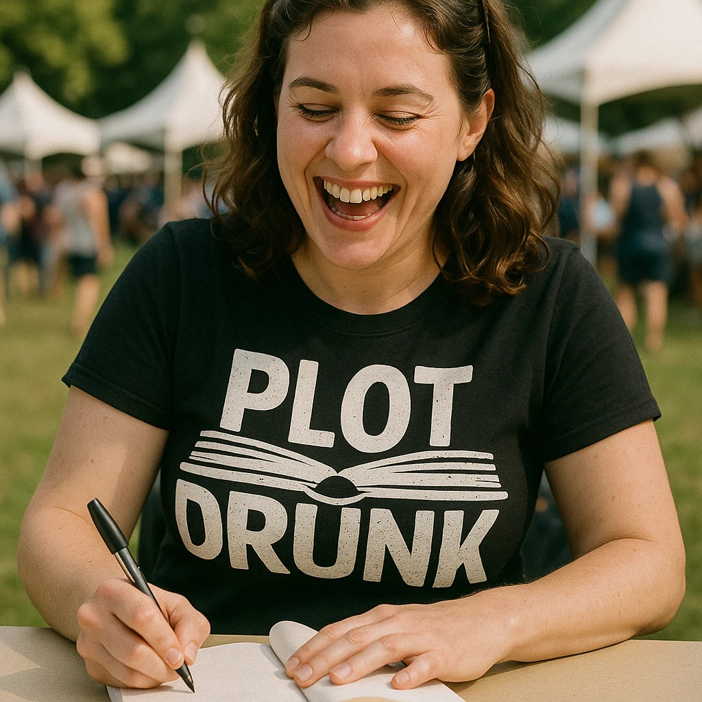 "Plot Drunk" black reading teacher shirts - also one of the gifts for people who like to read