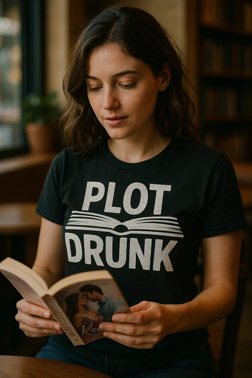 "Plot Drunk" black reading teacher shirts - also one of the presents for a reader