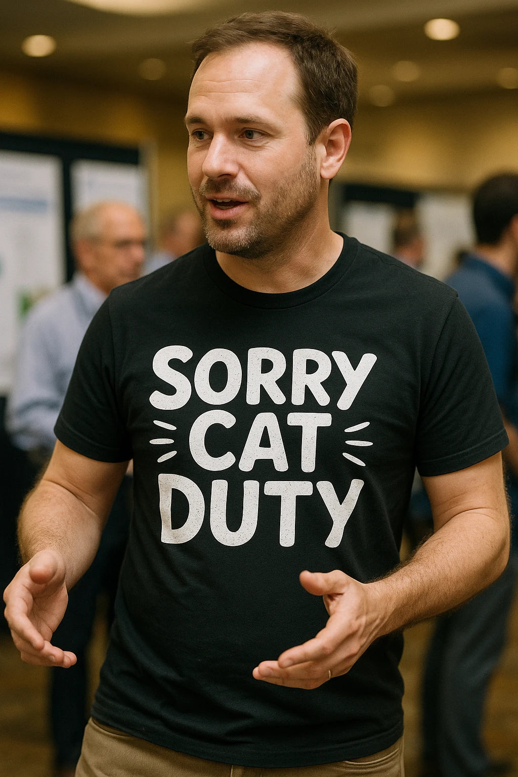 "Sorry Cat Duty" black veterinarian t shirt - also a unique gifts for veterinarians