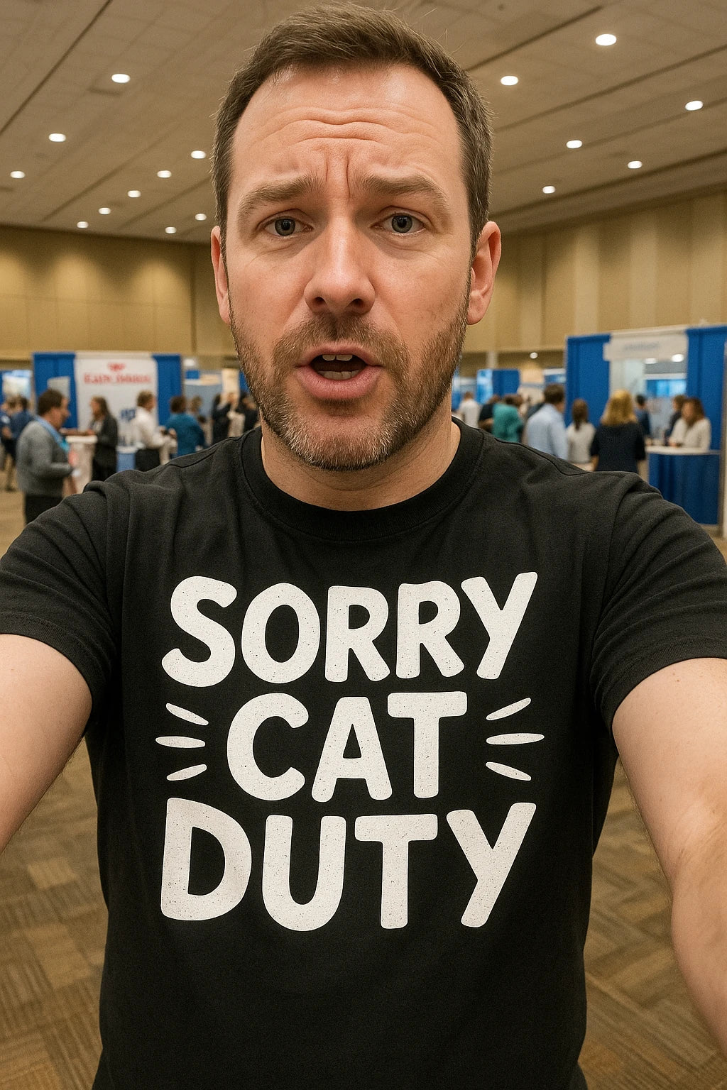 "Sorry Cat Duty" black veterinarian t shirt - also one of the gifts for veterinarians and staff