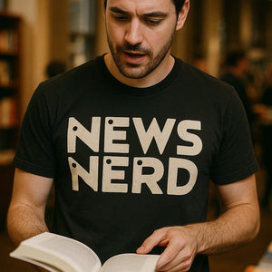 "News Nerd" black journalist t shirt - a birthday gift for journalist lover