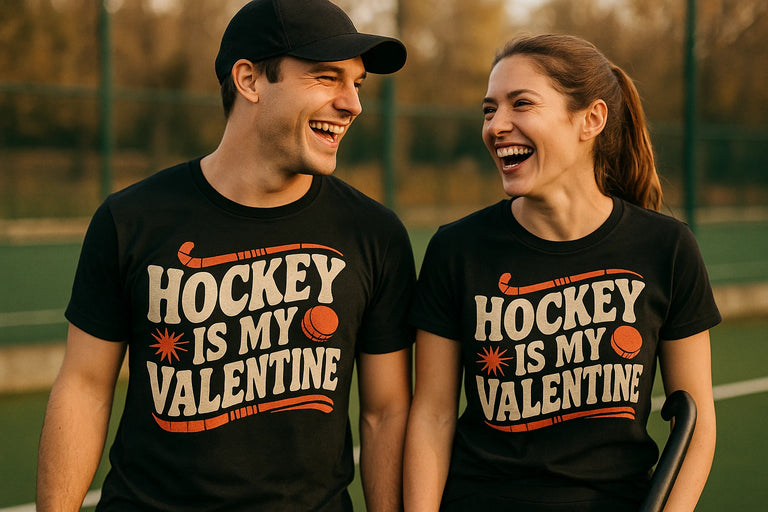 Person wearing the black field hockey shirts graphic tee - 
