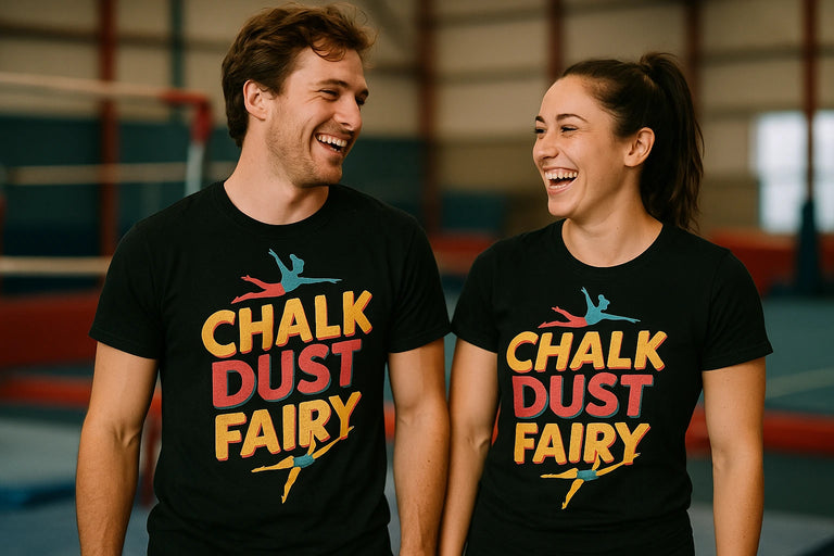 Person wearing the black shirts for gymnastics graphic tee - 