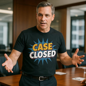 "Case Closed" black lawyer t shirt - also a gift for a lawyer female