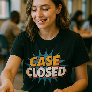 "Case Closed" black lawyer t shirt - also a gift to a lawyer