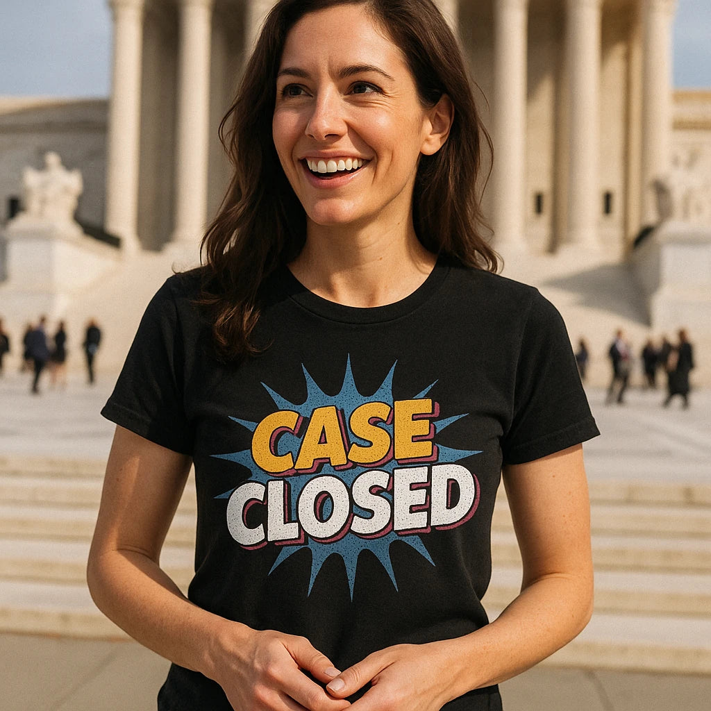 "Case Closed" black lawyer t shirt - also a gift ideas for graduating lawyers