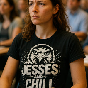 "Jesses and Chill" black falconry t shirt - a birthday gift for falcon lover