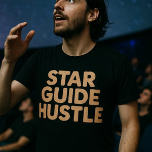 "Star Guide Hustle" black astrology shirts - also one of the best gifts for astrology lovers