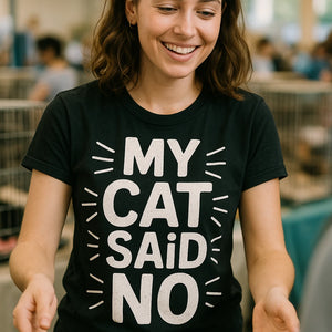 "My Cat Said No" black cat lovers t shirt - also a clothes for cat lovers