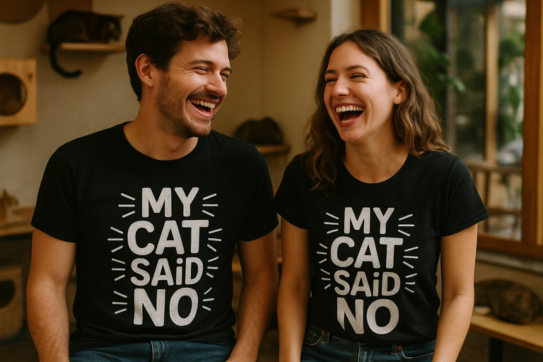 Person wearing the black cat lovers t shirt graphic tee - 