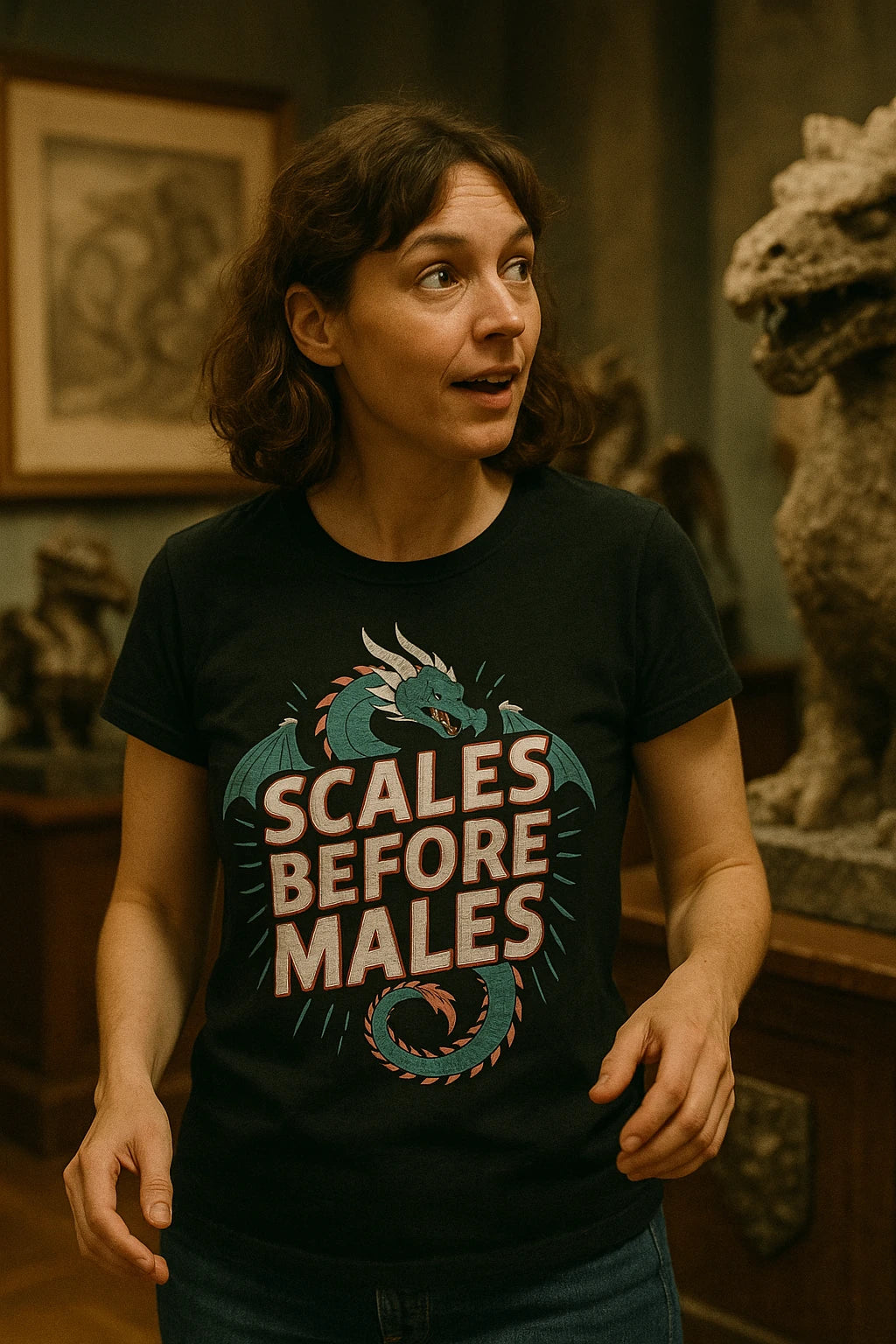 "Scales Before Males" dragons t shirt - product photo 6
