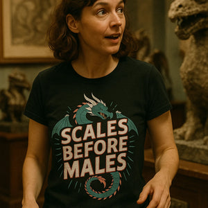 "Scales Before Males" dragons t shirt - product photo 6