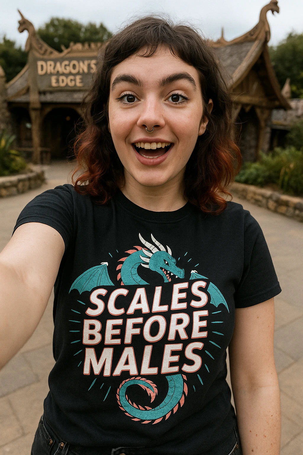 "Scales Before Males" dragons t shirt - product photo 7