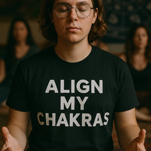 "Align My Chakras" black astrology t shirt - also one of the best gifts for astrology lovers