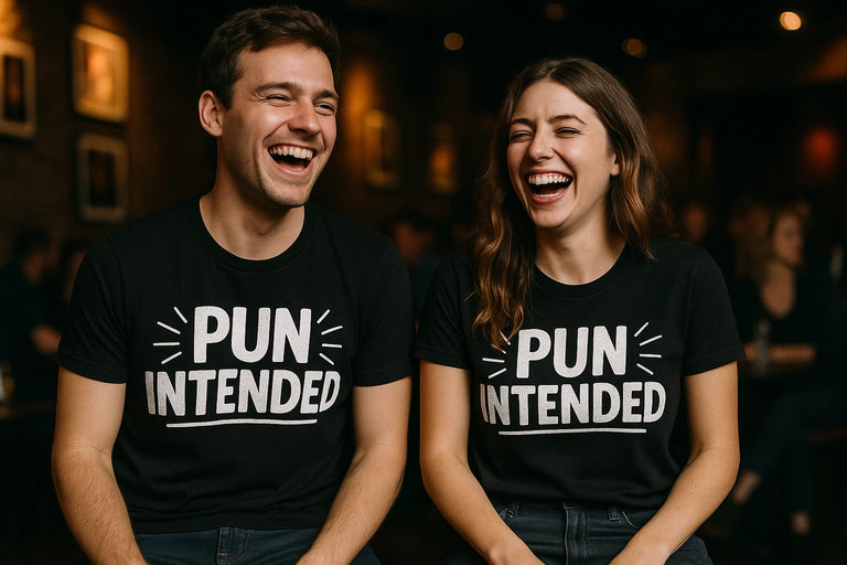 Person wearing the black comedy couple tees graphic tee - 