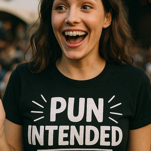 "Pun Intended" comedy couple tees - product photo 7