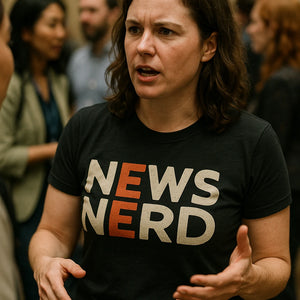 "News Nerd" black journalist t shirt - a birthday gift for journalist lover