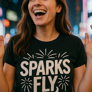 "Sparks Fly" new years t shirt - product photo 7