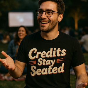 "Credits Stay Seated" graphic tee - product photo 8