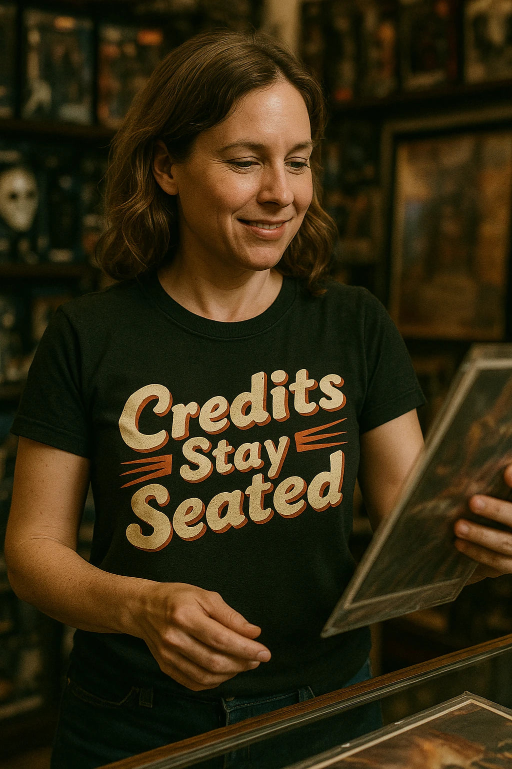 "Credits Stay Seated" graphic tee - product photo 6
