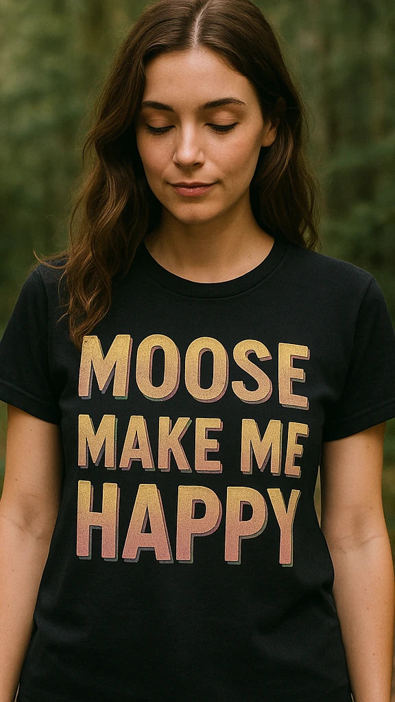 "Moose Make Me Happy" nature walk t shirt - product photo 9